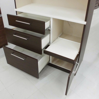 ダークブラウン レンジボード 収納 レンジボード ダークブラウン キッチン収納 食器棚 幅99cm 苫小牧西店