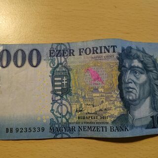 ハンガリー　1000フォリント　Forint 現地通貨の紙幣