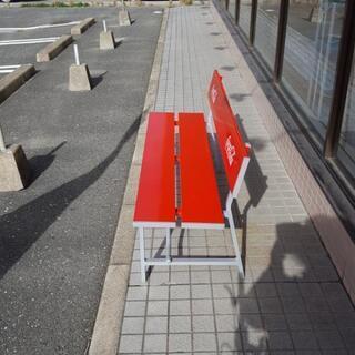 トップ コカ・コーラ スチールベンチ Coca-Cola ロゴ入り スチール