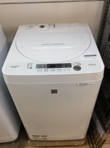 AA▽持ち帰り歓迎‼︎シャープ 4.5kgタテ型全自動洗濯機 ES-G4E5 2018年製