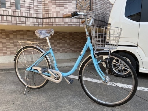 別倉庫からの配送】 26インチ BAA マルキン自転車 マリンブルー 前かご