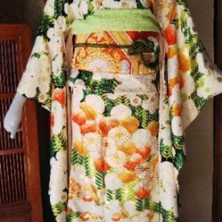 豪華！ 正絹振袖 6点フルセット お花尽くし 金駒刺繍 共八掛け★成人式 結婚式