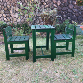 ガーデン テーブル&チェアー セット ウッド 机 椅子