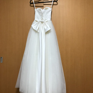 ウェディング ドレスANNAN WEDDING リボン、肩レース紐脱着可能