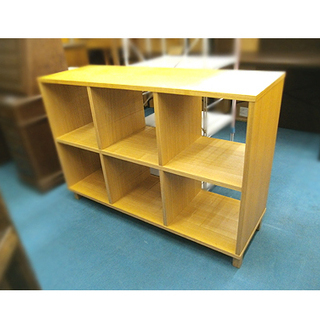 廃盤モデル 無印 MUJI タモ材 オープンシェルフ 2段x3列 ナチュラル 無印良品 木製シェルフ・タモ材 廃盤品 レア無印良品木製シェルフ２×２