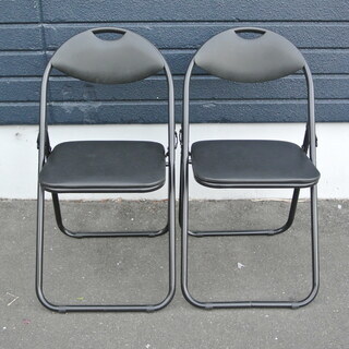 【120305】折りたたみパイプ椅子　2脚セット　幅44.5cm...