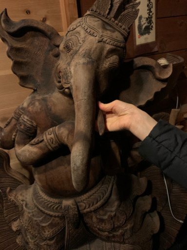 ガネーシャ　仏像　木彫り　made in タイランド　アンティーク ガネーシャ 仏像 木彫り made in タイランド アンティーク