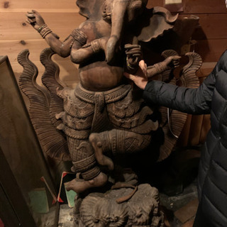 ガネーシャ　仏像　木彫り　made in タイランド　アンティーク