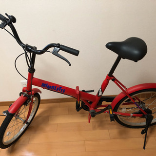 美品☆ミモレット　折り畳み自転車　赤