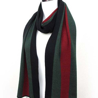 美品 グッチ GUCCI ウール×シルク シェリーライン マフラー