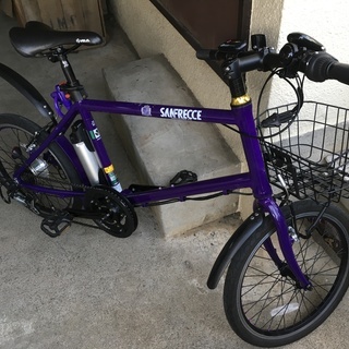 サンフレッチェ・モデル 電動アシスト自転車 パープル YB20A 20インチ 6段変速 Kyowa Cycle 製 中古