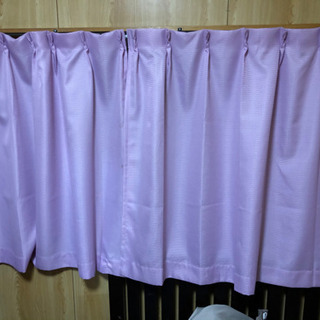 ピンク ワッフルカーテン 100×110
