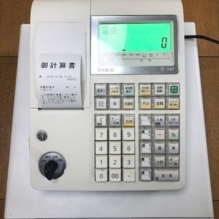 【CASIO カシオ レジスター TE-340 カギ・説明書・電...