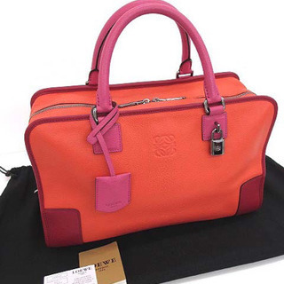 美品 LOEWE ロエベ アマソナ36 コーラル×マゼンタ 352.35AA22