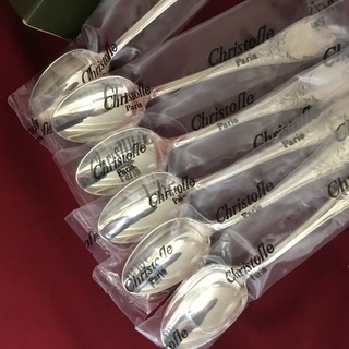 ⑲【クリストフル シルバーコーヒースプーンセット】マーレ 新品未使用