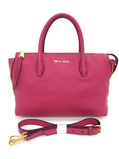 美品 ミュウミュウ MADRAS 2WAY ショルダーバッグ  RN1016