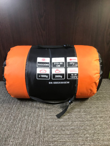 未使用品！SAMCAMEL 寝袋 冬用 封筒型シュラフ オレンジ