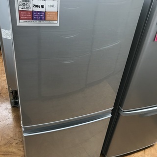 SHARP 2ドア冷蔵庫 SJ-D14B-S 137L 2016年製
