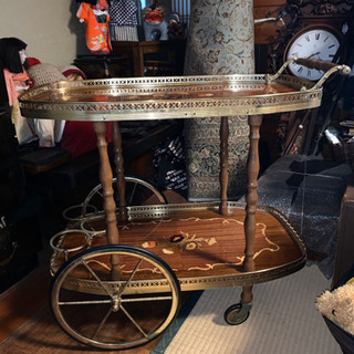 イタリア製象嵌細工ワゴン