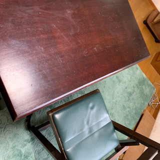 アンティーク　折り畳み机、椅子セット