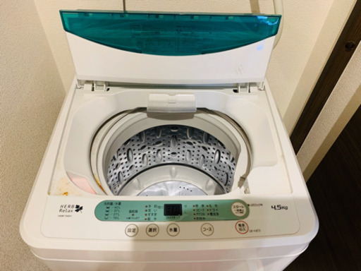 美品 4.5kg 洗濯機 YWM-T45A1 風乾燥搭載 洗浄液濃度2段階洗い パワフルコース ステンレス槽