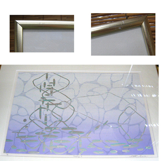 額装 版画 白駒一樹 Lilies Ⅰ AP 額約117×87 大判 札幌市 豊平区 平岸