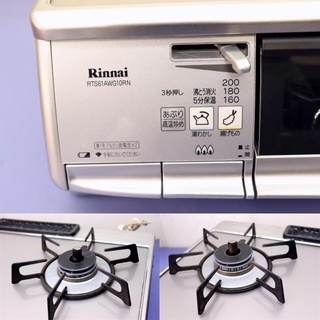 リンナイ ガスコンロ RTS61AWGRN-L 2014年製 都市ガス専用 ガラス