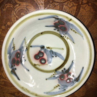 椋木春水（英三）造”笹絵皿” 5客（師 河井寛次郎）