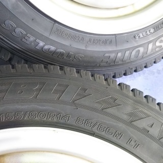 冬14インチ プロBOX バン サクシード VAN プロボックス 一番人気 ブリヂストン 155/80R14 LT 【富山市/手渡しもOK】100％車検対応 155R14