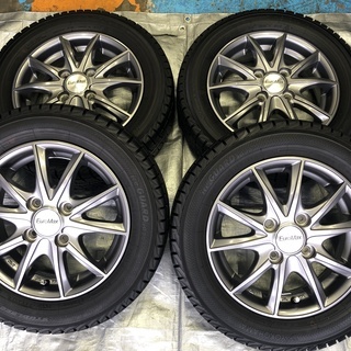 スタッドレスタイヤ155/65Ｒ/13　ＥＵＲＯＭＡＸ１３インチアルミ 4穴　PCD100　ホンダライフ等に