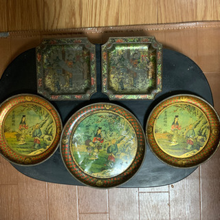 中国ブリキ皿5枚