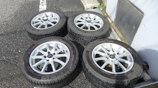 ベンツEクラス　Ｗ211　アルミとスタッドレスタイヤ4本セット　タイヤラック付　スポーツテックアルミ＆ミシュラン X-ICE 225/55R16 4本　W212 C W205等　メルセデスベンツ