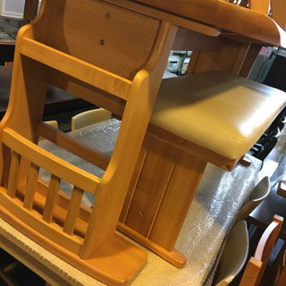 大川家具購入 サンコウ ダイニング4点セットベンチ 回転チェア ラバーウッド　KING