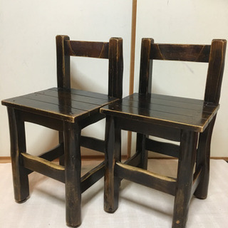 木製　椅子　中古　二脚セット