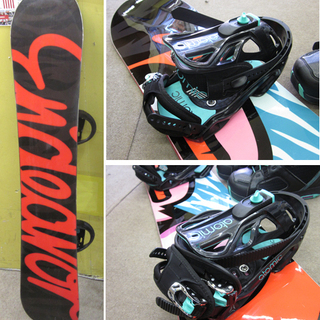 可愛い★スノーボードセット★バインディング&ブーツ24センチ 札幌 145cm レディース スノーボード3点セット アトミック ブーツ24cm