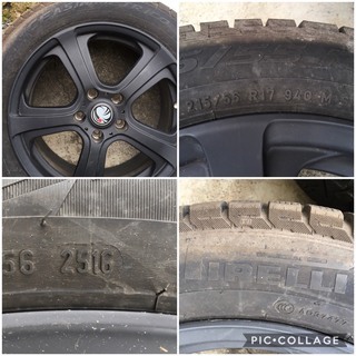 お取引中 17インチ スタッドレス アルミ付き 4本セット ピレリー 215/55R17 マットブラック