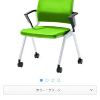 オフィスチェア【オリバー キャスター付ミーティングチェア グリーン S 