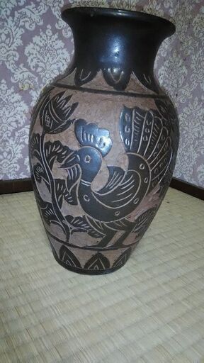 沖縄 琉球焼 壺屋焼 花瓶 鳥