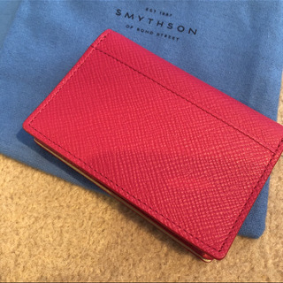 【新品】SMYTHSON パナマ カードケース ピンク 名刺入れ 新品】SMYTHSON パナマ カードケース ピンク 名刺入れ