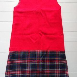 ドルチェ&ガッバーナ ワンピース◆赤系チェック柄 9/10 (132~143cm)◆超美品 DOLCE&GABBANA ドルチェ&ガッバーナ◇ワンピース 赤 チェック9/10 (132