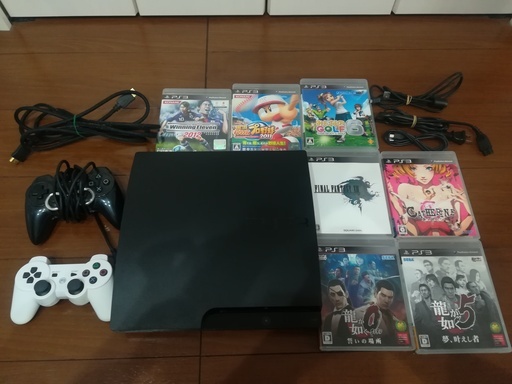 【12/26値下げ】PS3 playstation3 プレステ3 本体　160GB CECH-3000A ブラック 動作確認済 初期化済 ゲームソフト7本付き　コントローラー２つ付