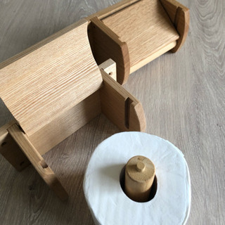 トイレットペーパーホルダー 無垢 木製 手作り 一点物 日本製