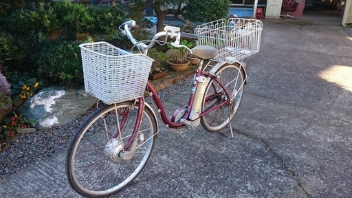 動作確認済み！ 電動アシスト自転車 中古品 Sanyo eneloope bike 26インチ  ワインレッド
