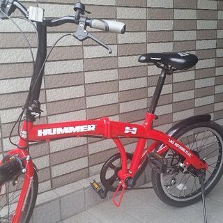 HUMMER 18インチ 折り畳み式自転車 赤