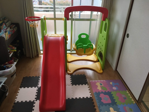 室内遊具　すべり台\u0026ブランコ\u0026バスケゴール