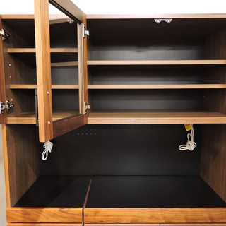 (Y)北大前! 札幌 引取  LEGNATEC Merissa レグナテック メリッサ 120 キッチンキャビネット ウォールナット キッチンボード 食器棚 展示未使用品