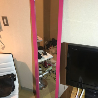 【激安大特価】 ピンク ミラー 全身鏡