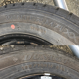 タイヤ付き鉄ホイール DUNLOP WINTER MAXX 165/70R14 18年製 14×5J PCD100