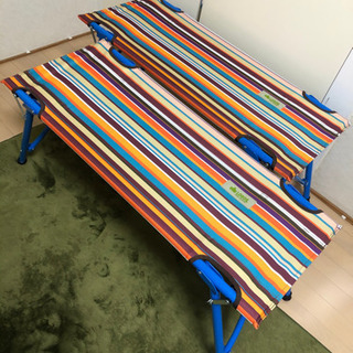 キャンプ LOGOS オートレッグベンチテーブルセット4(ストライプ)