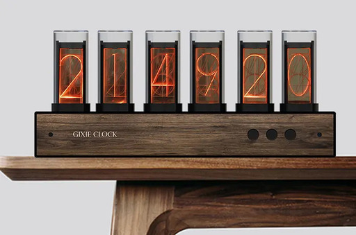 LEDニキシー管時計　Gixie Clock（ギクシークロック）未開封品（黒）